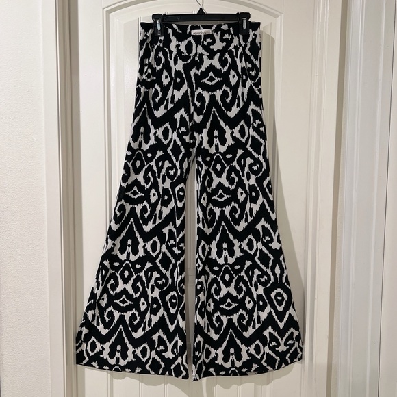 Veronica M Pants - Veronica M fitted stretch Wide-Leg Flare Boho Pants Palazzo Cut Flowy Pocket S